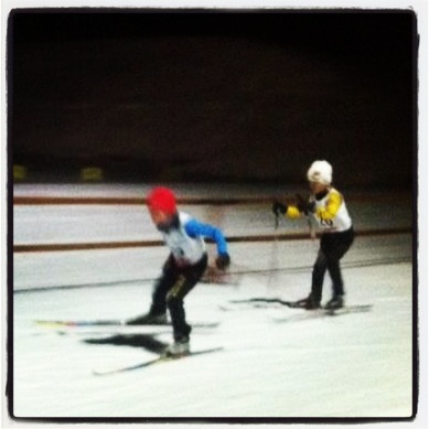 Anders skating like a pro in his night race, winning his age group
